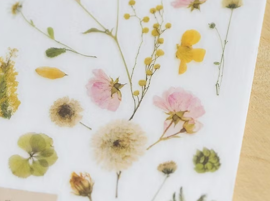 Vintage Pressed Flowers / Print-On Sticker · MU Lifestyle