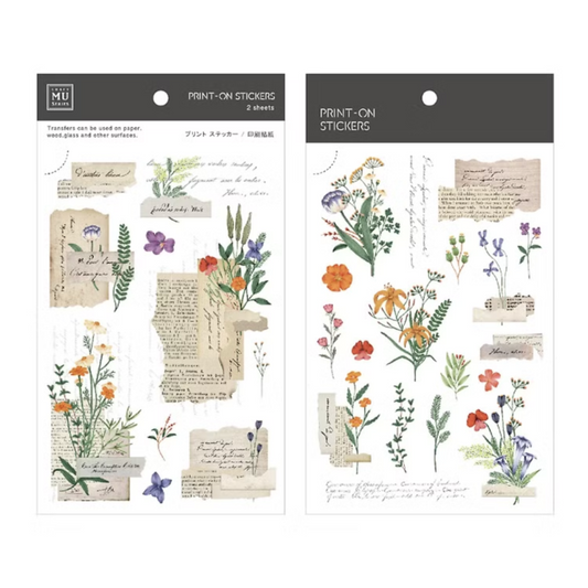 Newsprint Florals / Print-On Sticker · MU Lifestyle