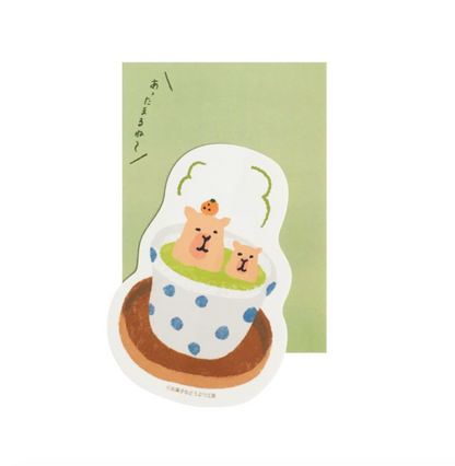 Capybara Tea Bath / Okashina Dobutsu Vinyl Sticker · Furukawashiko