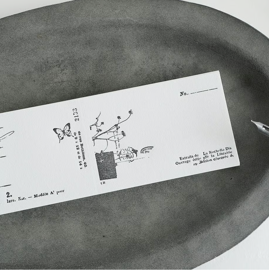 Nostalgy Black Letterpress Memo Pad · Yohaku