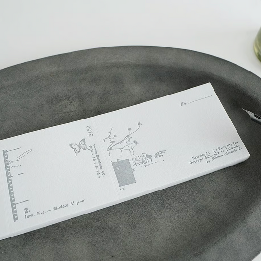 Nostalgy Grey Letterpress Memo Pad · Yohaku
