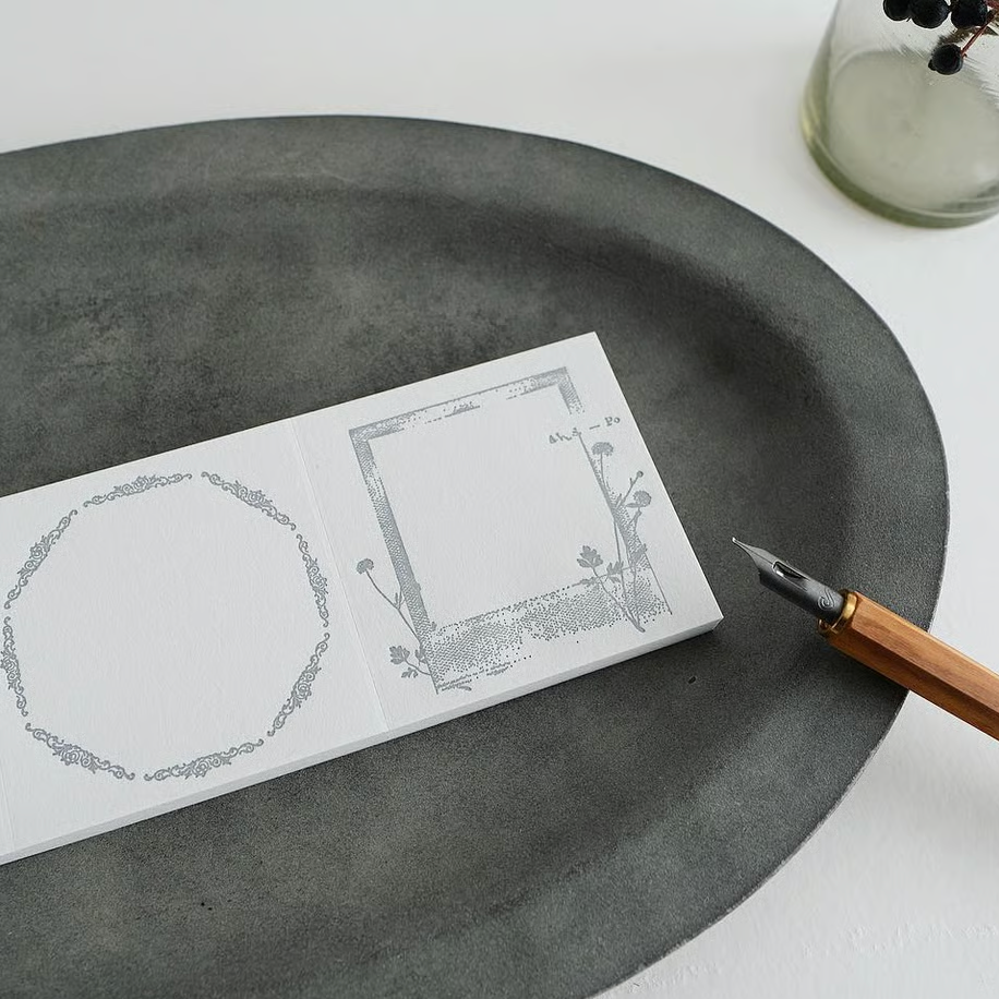 Collection Gray Letterpress Memo Pad · Yohaku