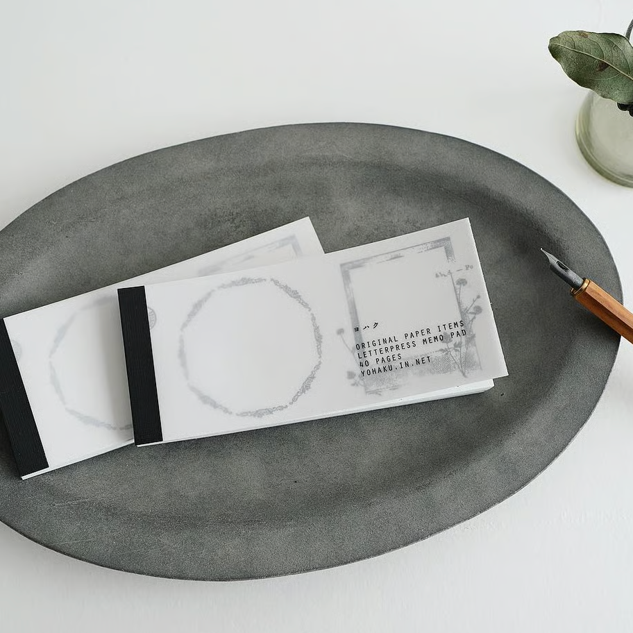 Collection Gray Letterpress Memo Pad · Yohaku