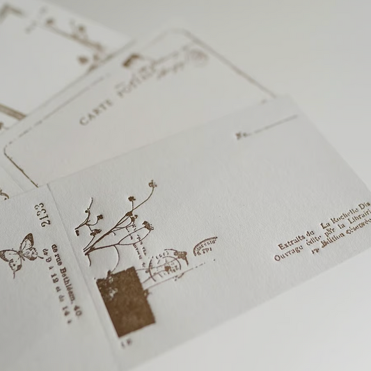 Nostalgy Bronze Letterpress Memo Pad · Yohaku