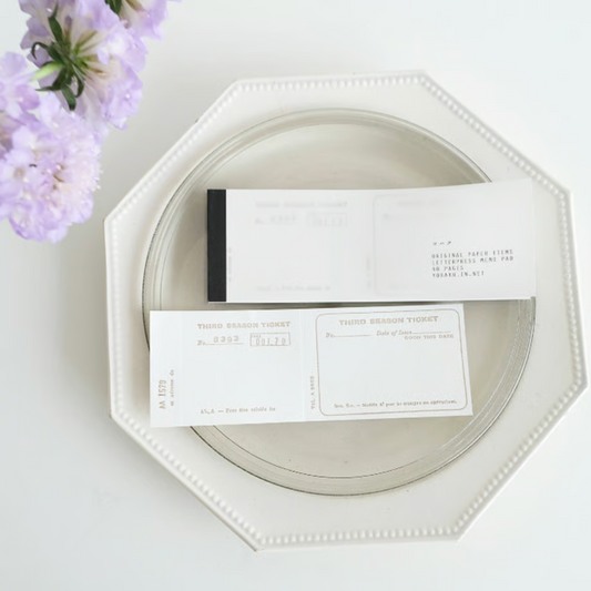 Ticket Bronze Letterpress Memo Pad · Yohaku