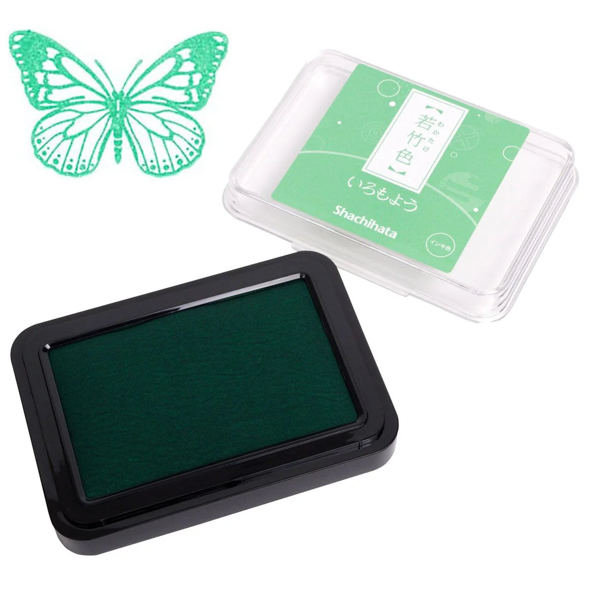 Young Bamboo Green · Shachihata Iromoyo Oil-Based Ink Pad