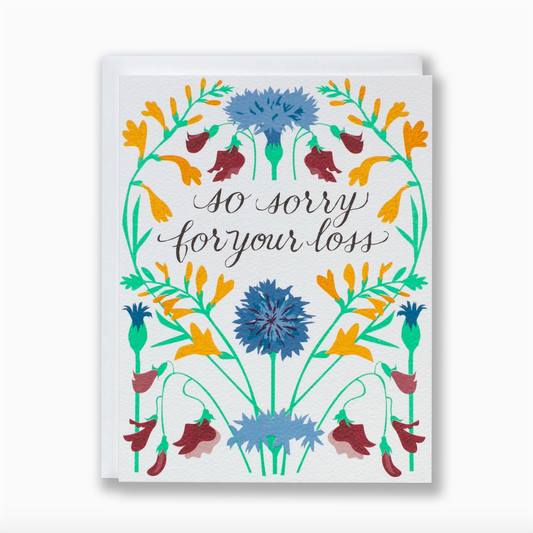 Sorry For Your Loss Condolence Double Floral Card