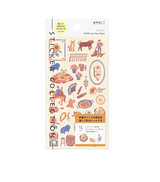midori spain motif washi sticker small decoration 