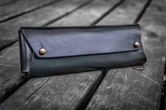 Student Leather Pencil Pouch / Black · Galen Leather Co.