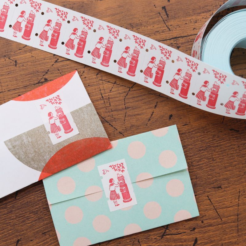 Rakui Hana "Post and Girl" Large Sticker Roll · 36 Sublo