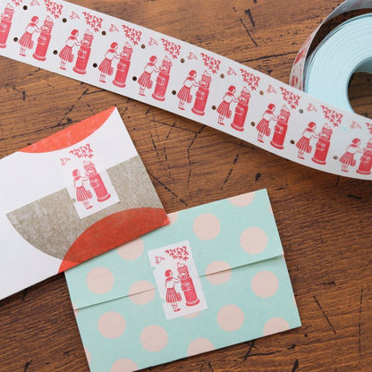 Rakui Hana "Post and Girl" Large Sticker Roll · 36 Sublo