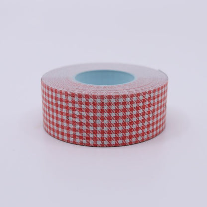 Red Gingham Check Labeler Roll Stickers · 36 Sublo