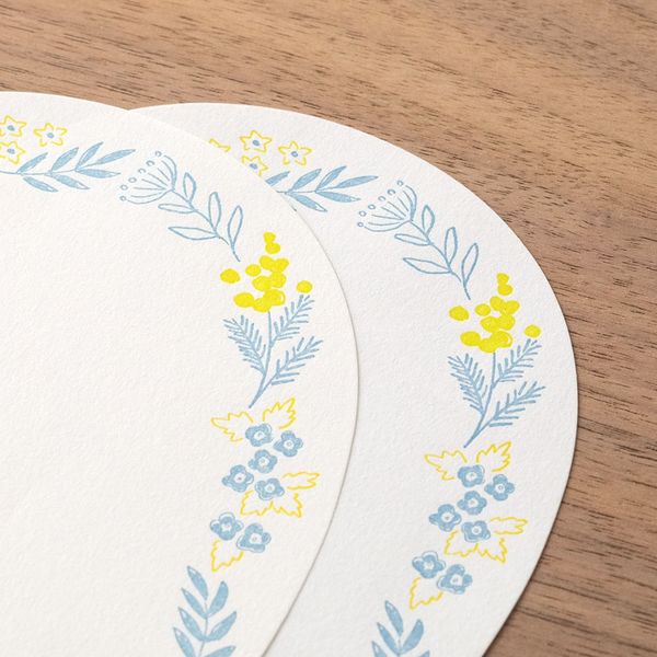 Blue Wreath Letterpress Die-Cut Letter Set · Midori
