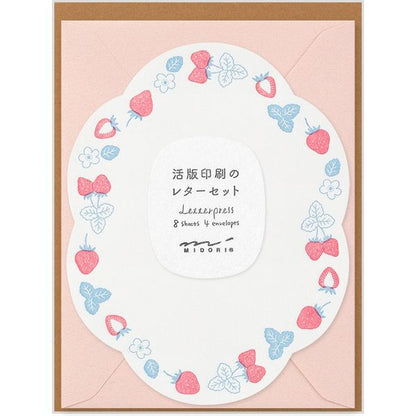 Strawberry Letterpress Die-Cut Letter Set · Midori