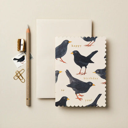 birds blackbird happy birthday to you scalloped small