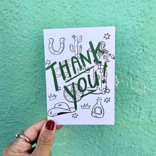 Western Thank You Mini Card Set of 6 · Paper Plant Co