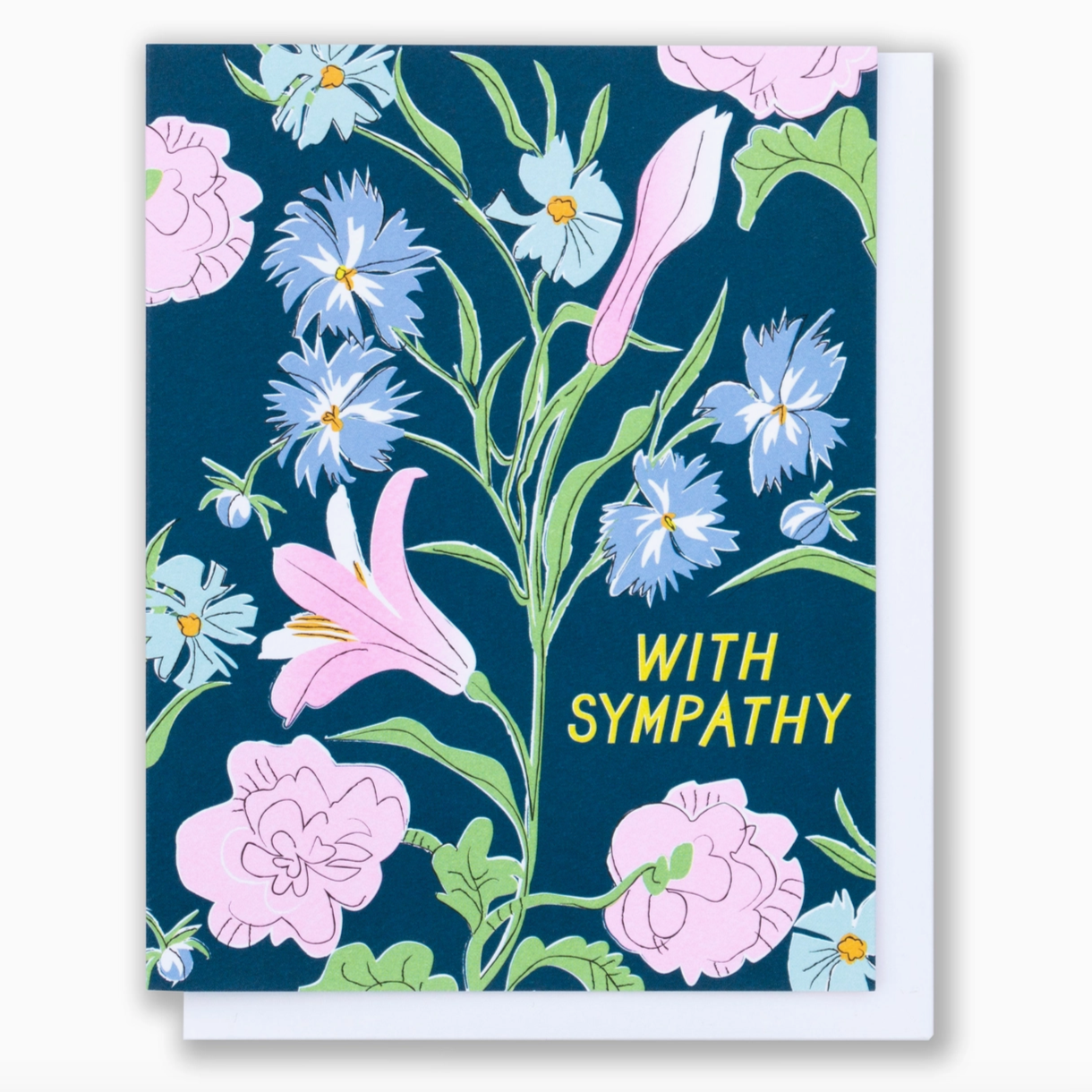 With Sympathy Floral Condolence Card