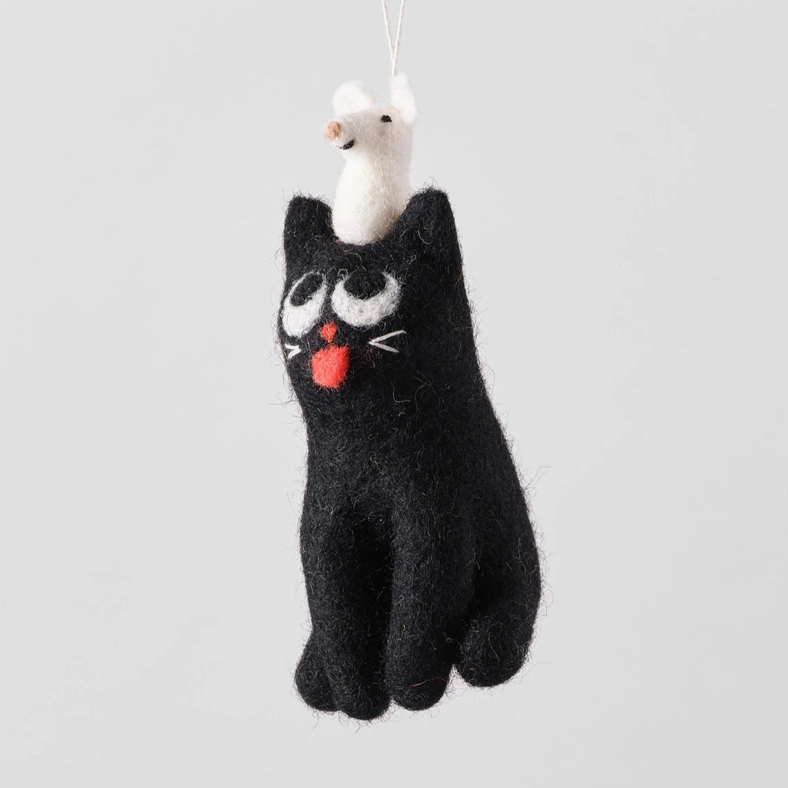 'Clint' Hanging Cat Felt Ornament · Wrap