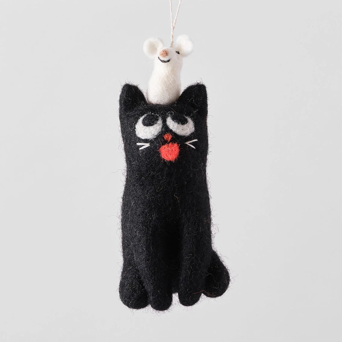 'Clint' Hanging Cat Felt Ornament · Wrap