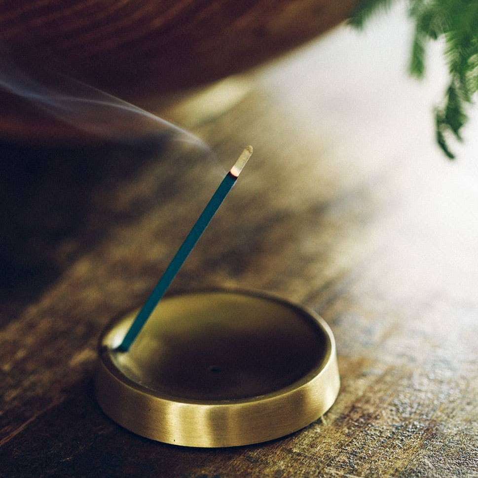 Round Brass Incense Stand · Fog Linen Work