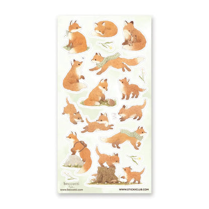Lovely Little Foxes Sticker Sheet · STICKII