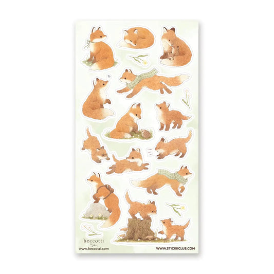 Lovely Little Foxes Sticker Sheet · STICKII