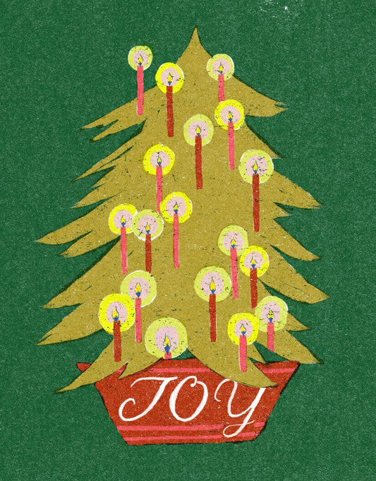 Joy Candle Tree Card · Small Adventure