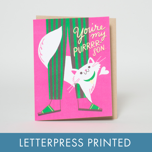 Cat Love Punny Letterpress Card · Hello! Lucky & Egg Press