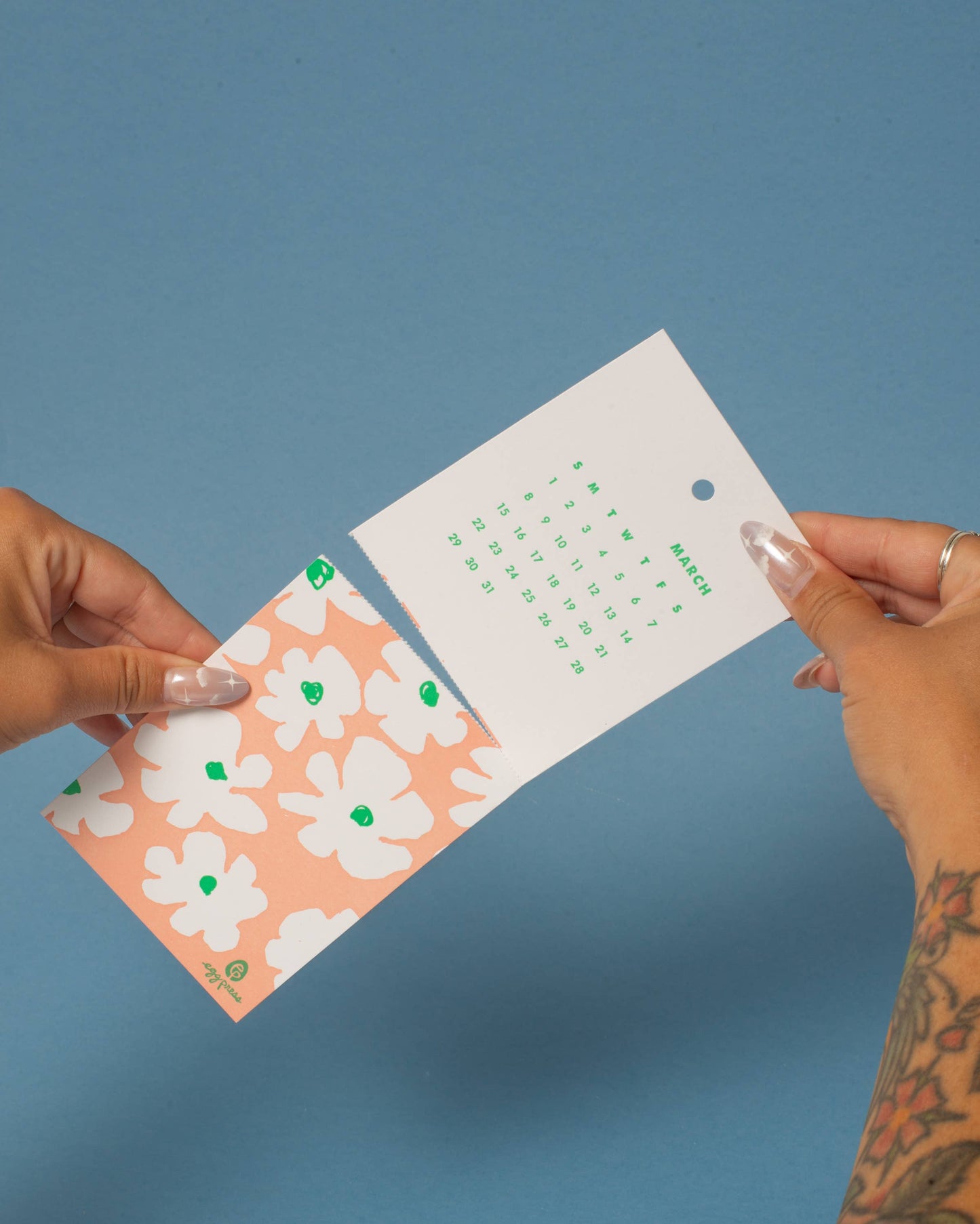 2026 Letterpress Postcard Wall Calendar