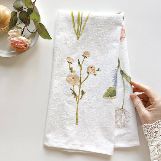 Garden Flowers Tea Towel Baking tea towel · emily lex studio
