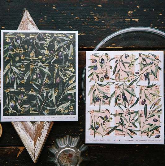 Olive Branches Stamp Style Sticker · OURS Studio