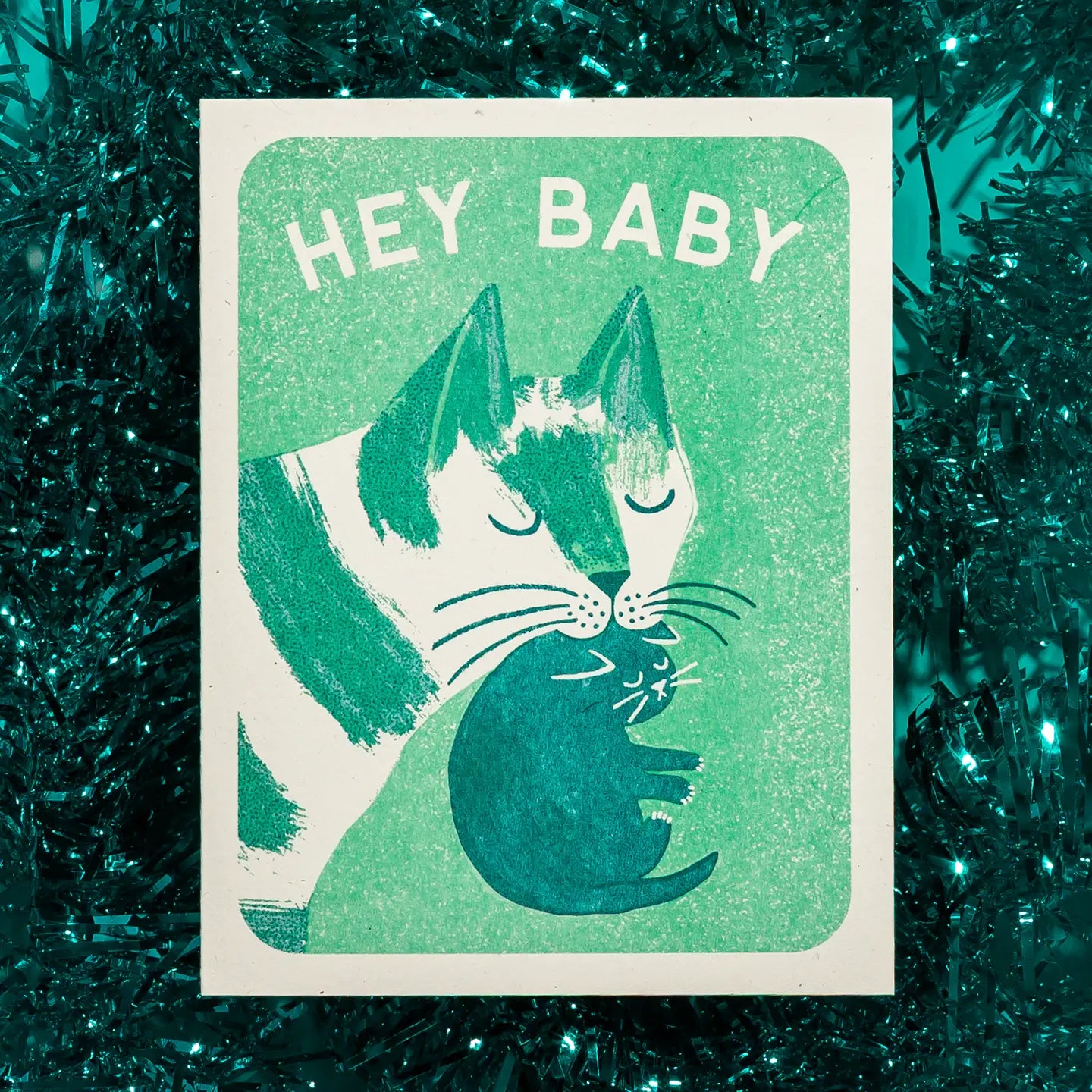 Hey Baby Risograph Baby Card · Bromstad Printing Co.