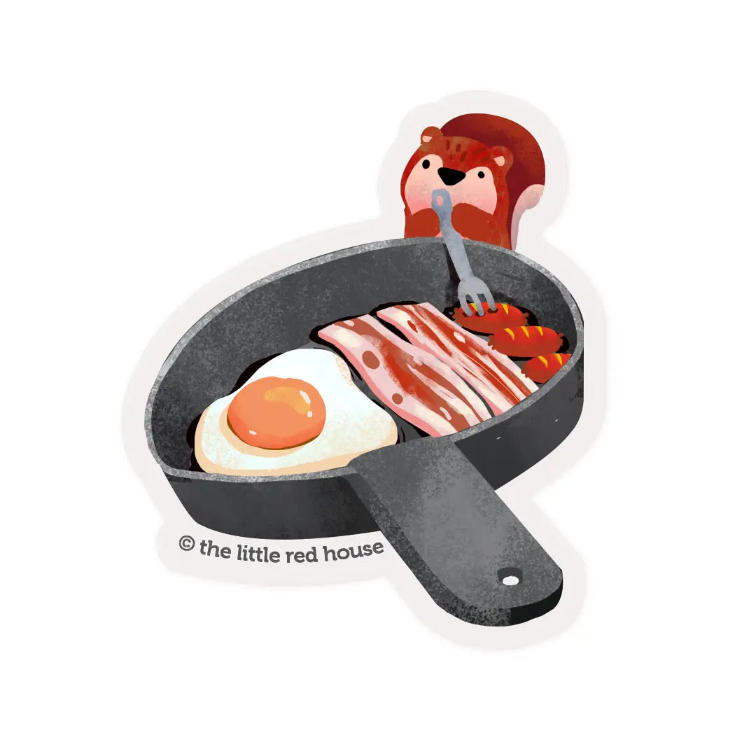 Breakfast Squirrel Clear Sticker · The Little Red House