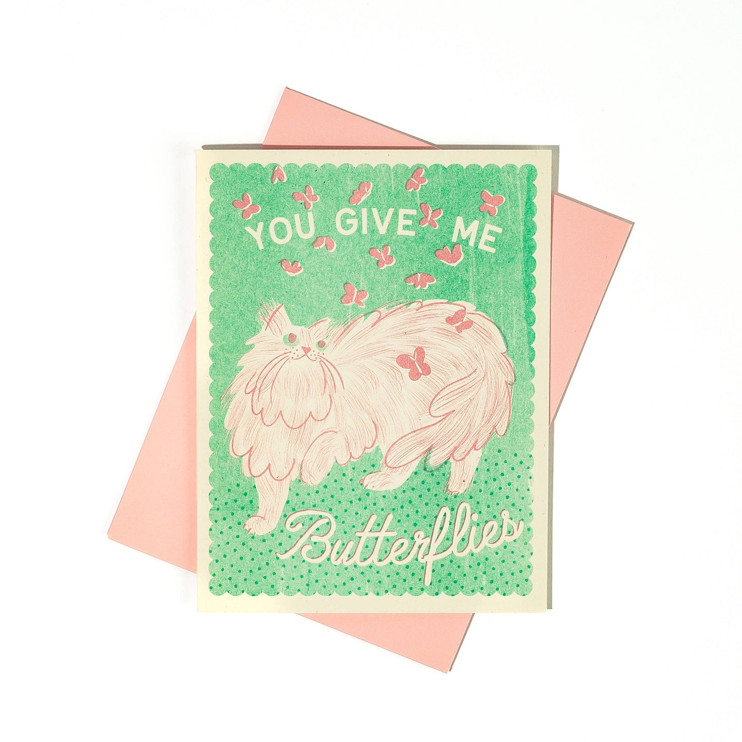 You Give Me Butterflies - Risograph Card · Bromstad Printing Co.