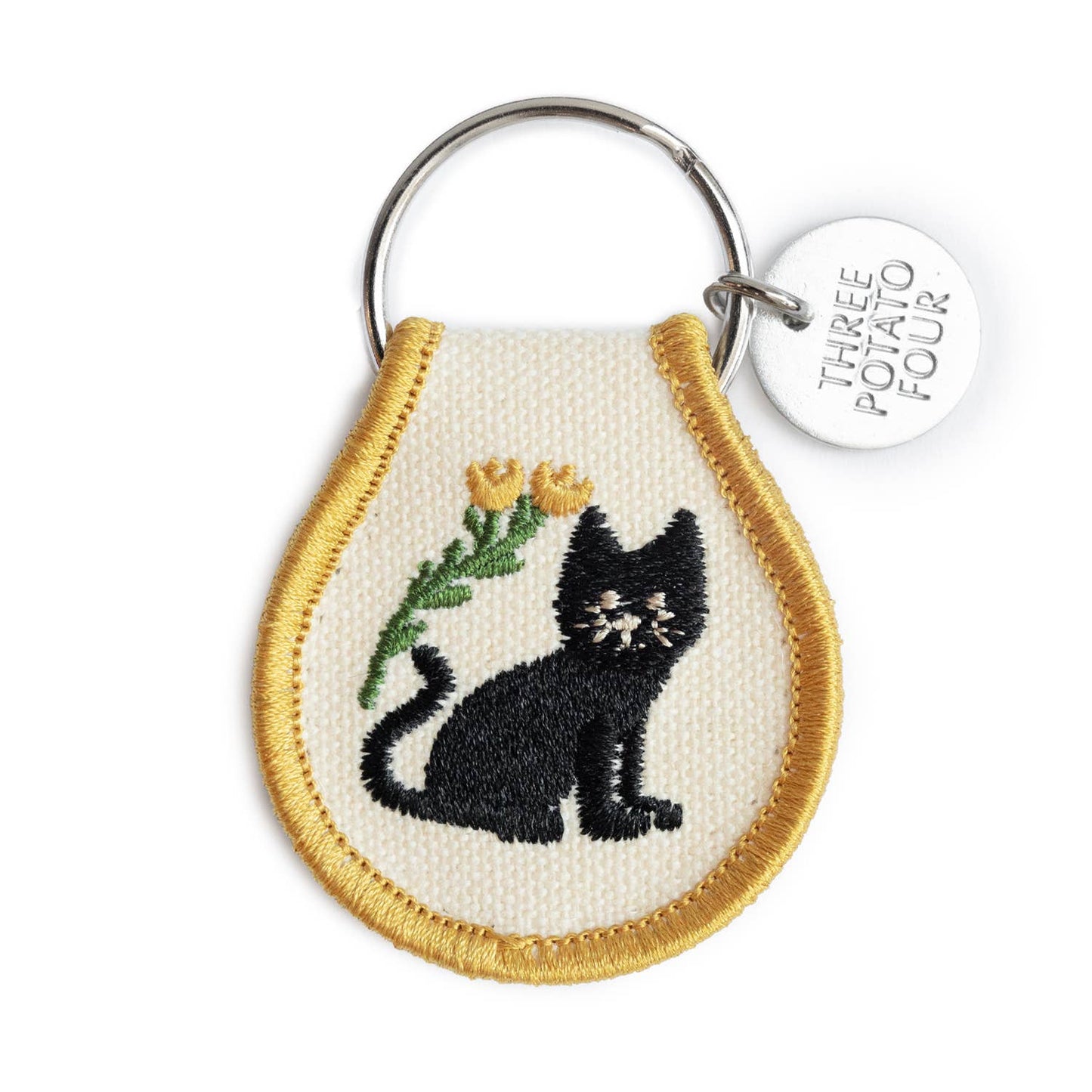 Black Cat Patch Keychain · 3 Potato 4