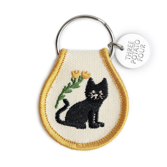 Black Cat Patch Keychain · 3 Potato 4