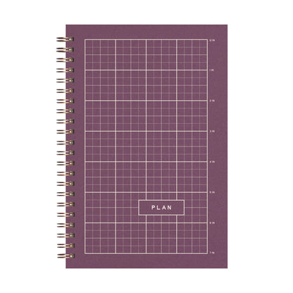 Plum Ruler Grid Undated Weekly Planner · Ruff House Print Shop