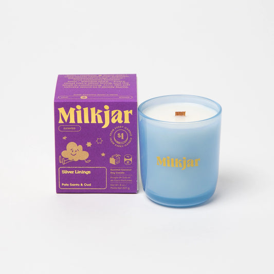 Silver Linings (Palo Santo & Oud) Coconut Soy 8oz Candle · Milk Jar Candle Co.