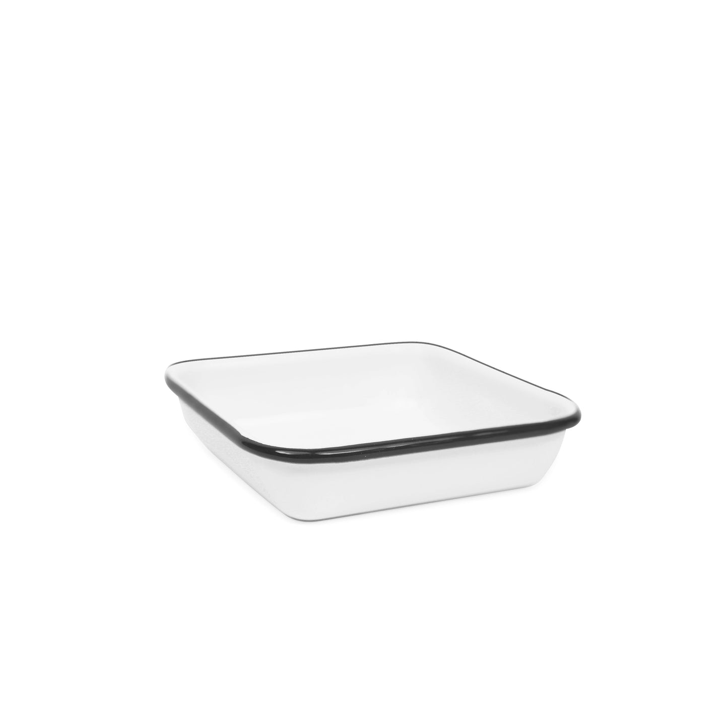 Vintage Enamelware Small Square Tray Black Rim · Crow Canyon Home