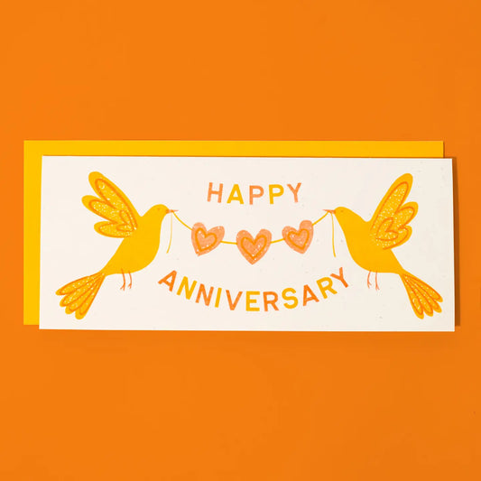 Happy Anniversary Birds Risograph Card · Bromstad Printing Co.