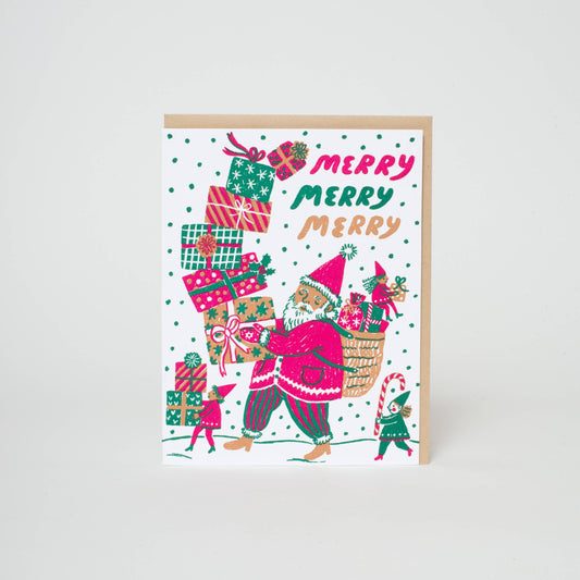 Merry Santa Letterpress Holiday Greeting Card · Phoebe Wahl & Egg Press