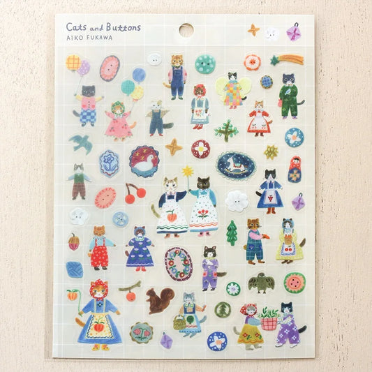 Cats & Buttons Aiko Fukawa Stickers · Cozyca