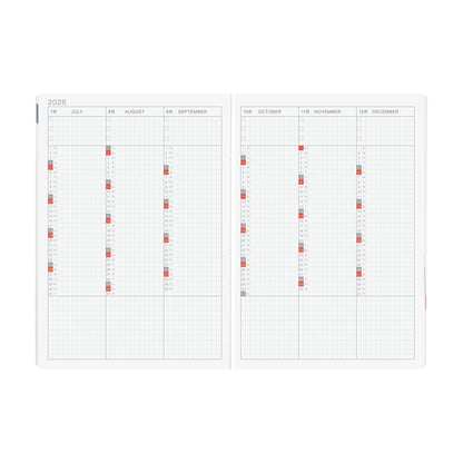 2026 Hobonichi Techo A5 English HON / Paper Series: Black Gingham《January Start | English | A5》