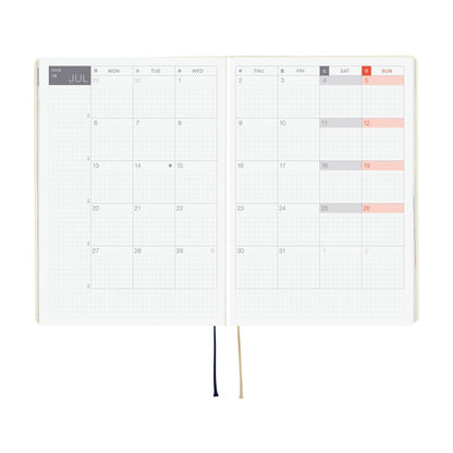 2026 Hobonichi Techo A5 English HON Slash / Ivory《January Start | English | A5》