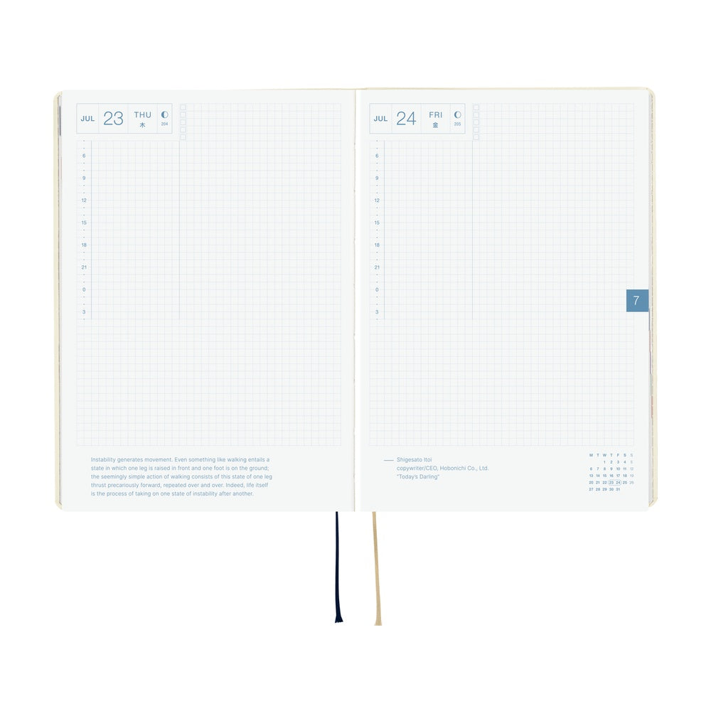 2026 Hobonichi Techo A5 English HON Slash / Ivory《January Start | English | A5》