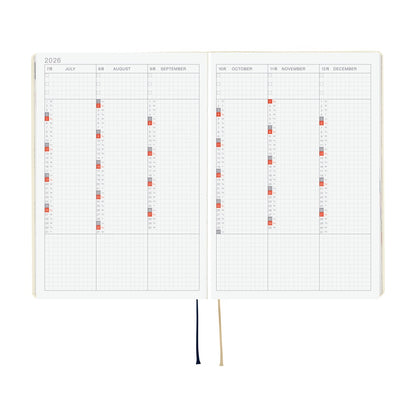 2026 Hobonichi Techo A5 English HON Slash / Ivory《January Start | English | A5》