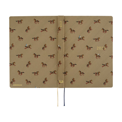 2026 Hobonichi Techo A5 English HON / Bow & Tie: Galloping Horses《January Start | English | A5》