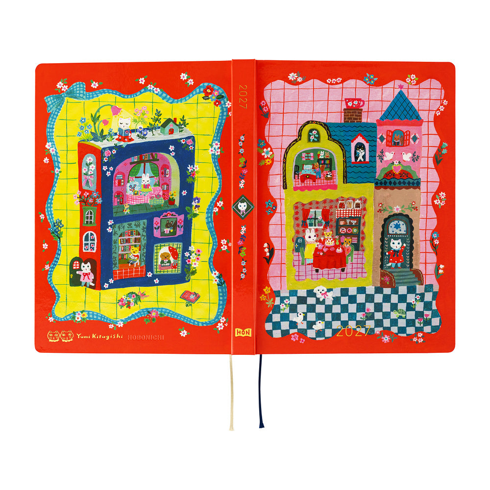 2027 Hobonichi HON Yumi Kitagishi: White Cat and Rabbit’s Tea Room《ENG/A5/Daily/Jan start/Mon start》