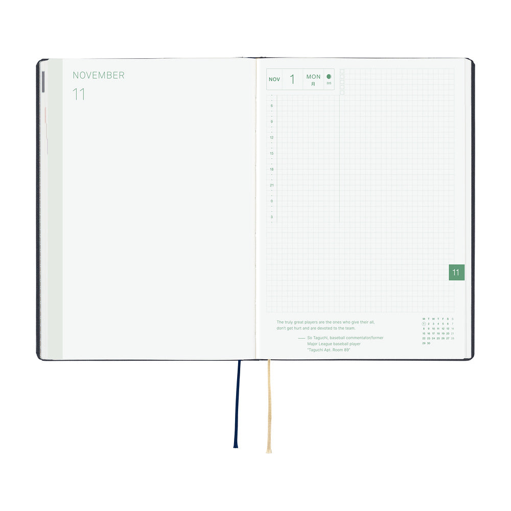 2027 Hobonichi HON Slash (Navy) 《ENG/A5/Daily/Jan start/Mon start》