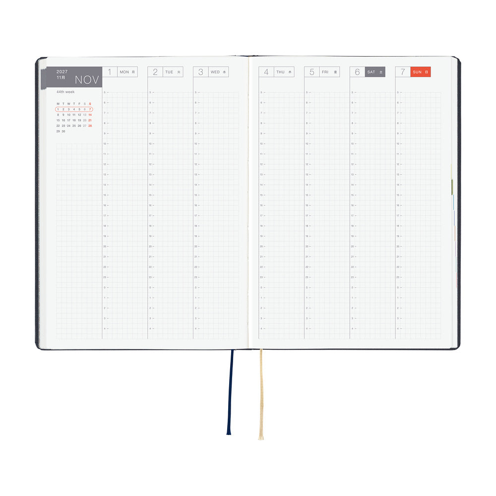 2027 Hobonichi HON Slash (Navy) 《ENG/A5/Daily/Jan start/Mon start》